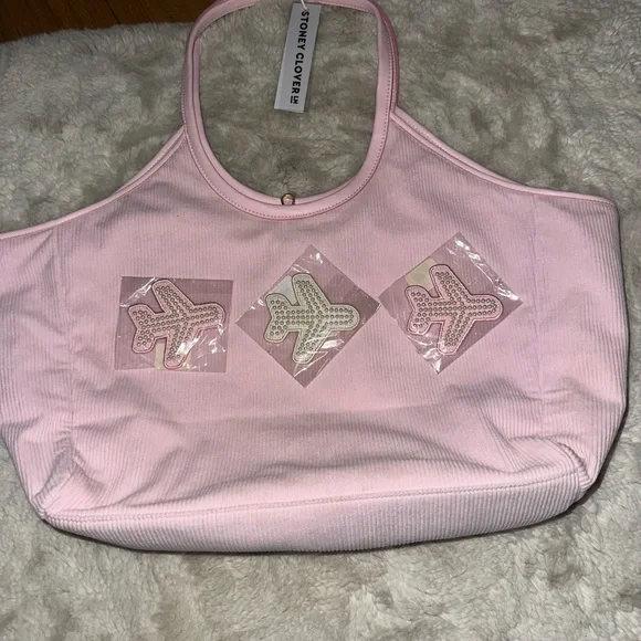 NWT Stoney Clover Lane Pink Scoop Tote Bag
